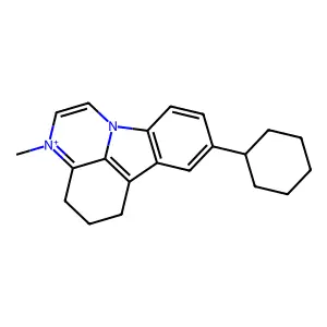 8-cyclohexyl-3-methyl-5,6-dihydro-4H-pyrazino[3,2,1-jk]carbazol-3-ium structure