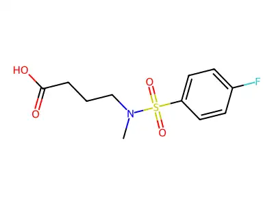 4-(N-methyl-4-fluorobenzenesulfonamido)butanoic acid structure