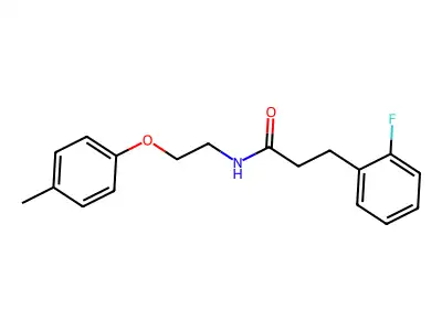 3-(2-fluorophenyl)-N-[2-(4-methylphenoxy)ethyl]propanamide structure