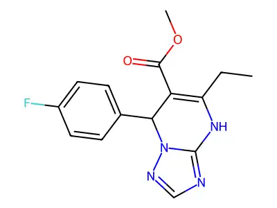 METHYL 5-ETHYL-7-(4-FLUOROPHENYL)-4H,7H-[1,2,4]TRIAZOLO[1,5-A]PYRIMIDINE-6-CARBOXYLATE structure