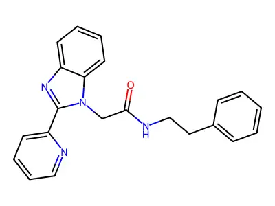 N-(2-phenylethyl)-2-(2-(2-pyridyl)benzimidazolyl)acetamide structure