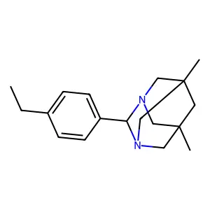 2-(4-Ethylphenyl)-5,7-dimethyl-1,3-diazatricyclo[3.3.1.1~3,7~]decane structure
