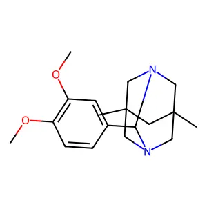 2-(3,4-Dimethoxy-phenyl)-5,7-dimethyl-1,3-diaza-tricyclo[3.3.1.1*3,7*]decane structure