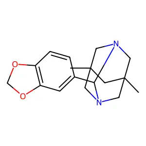2-(1,3-Benzodioxol-5-yl)-5,7-dimethyl-1,3-diazatricyclo[3.3.1.1~3,7~]decane structure