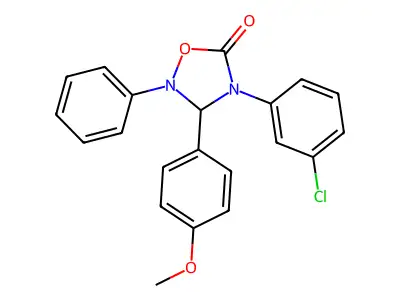 4-(3-Chlorophenyl)-3-(4-methoxyphenyl)-2-phenyl-1,2,4-oxadiazolidin-5-one structure