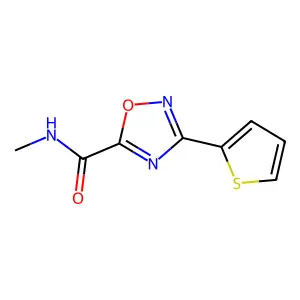 N-methyl-3-thiophen-2-yl-1,2,4-oxadiazole-5-carboxamide structure