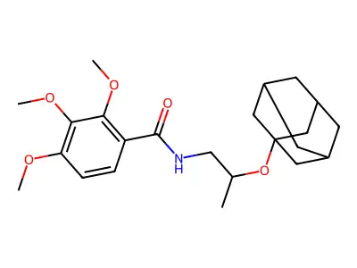 N-[2-(1-adamantyloxy)propyl]-2,3,4-trimethoxybenzamide structure