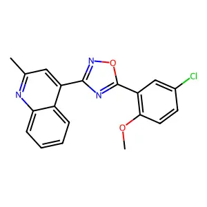 4-[5-(5-Chloro-2-methoxyphenyl)-1,2,4-oxadiazol-3-yl]-2-methylquinoline structure