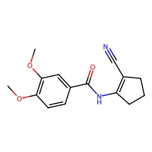 N-(2-cyanocyclopenten-1-yl)-3,4-dimethoxybenzamide structure