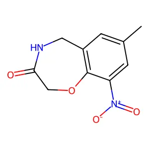 4,5-Dihydro-7-methyl-9-nitro-1,4-benzoxazepin-3(2H)-one structure