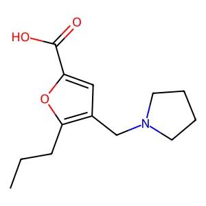 5-Propyl-4-(pyrrolidin-1-ylmethyl)furan-2-carboxylic acid structure