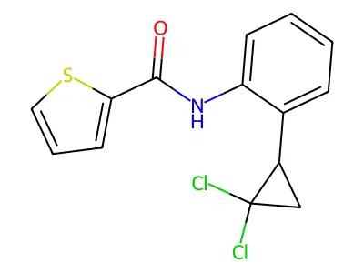 N-[2-(2,2-dichlorocyclopropyl)phenyl]thiophene-2-carboxamide structure