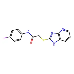 2-(1H-imidazo[4,5-b]pyridin-2-ylsulfanyl)-N-(4-iodophenyl)acetamide structure