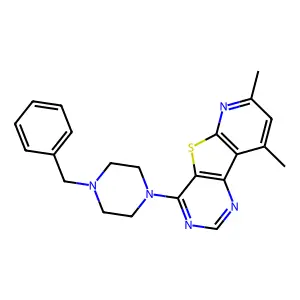 Fluorene, 8-(4-benzylpiperazin-1-yl)-2,4-dimethyl-9-thia-1,5,7-triaza- structure