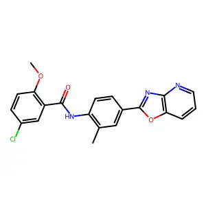 5-chloro-2-methoxy-N-(2-methyl-4-[1,3]oxazolo[4,5-b]pyridin-2-ylphenyl)benzamide structure