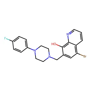 5-Bromo-7-{[4-(4-fluorophenyl)piperazin-1-yl]methyl}quinolin-8-ol structure