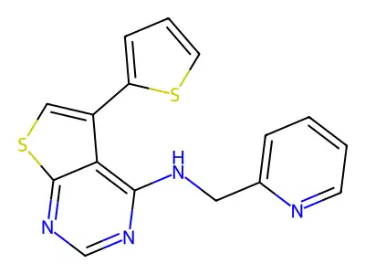 N-(pyridin-2-ylmethyl)-5-thiophen-2-ylthieno[2,3-d]pyrimidin-4-amine structure