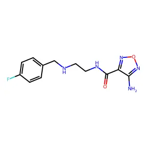 4-amino-N-{2-[(4-fluorobenzyl)amino]ethyl}-1,2,5-oxadiazole-3-carboxamide structure