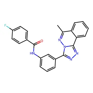 4-fluoro-N-[3-(6-methyl-[1,2,4]triazolo[3,4-a]phthalazin-3-yl)phenyl]benzamide structure
