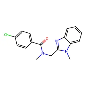 4-chloro-N-methyl-N-[(1-methylbenzimidazol-2-yl)methyl]benzamide structure