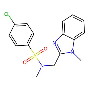 4-chloro-N-methyl-N-[(1-methylbenzimidazol-2-yl)methyl]benzenesulfonamide structure