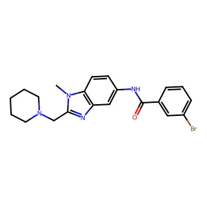 3-bromo-N-[1-methyl-2-(piperidin-1-ylmethyl)benzimidazol-5-yl]benzamide structure