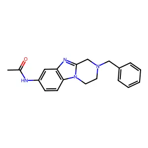 N-(2-benzyl-3,4-dihydro-1H-pyrazino[1,2-a]benzimidazol-8-yl)acetamide structure