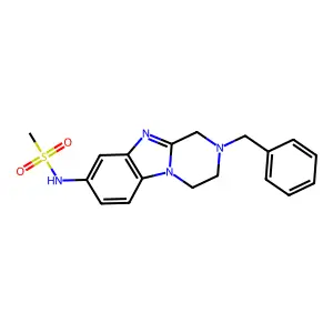 N-(2-benzyl-3,4-dihydro-1H-pyrazino[1,2-a]benzimidazol-8-yl)methanesulfonamide structure