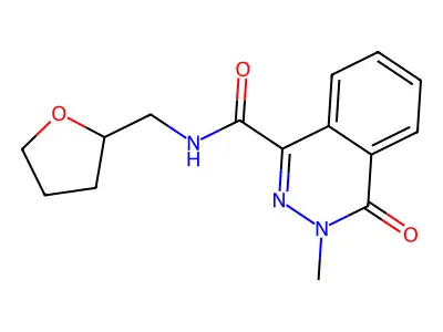 3-methyl-4-oxo-N-(oxolan-2-ylmethyl)phthalazine-1-carboxamide structure