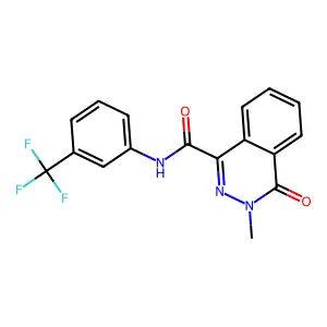 3-methyl-4-oxo-N-[3-(trifluoromethyl)phenyl]phthalazine-1-carboxamide structure
