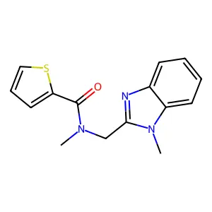 N-methyl-N-[(1-methylbenzimidazol-2-yl)methyl]thiophene-2-carboxamide structure