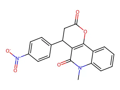 6-Methyl-4-(4-nitrophenyl)-3,4-dihydropyrano[3,2-c]quinoline-2,5-dione structure