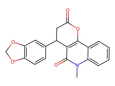 4-(1,3-Benzodioxol-5-yl)-6-methyl-3,4-dihydropyrano[3,2-c]quinoline-2,5-dione structure