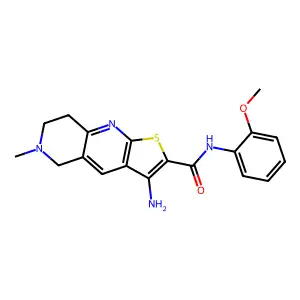 3-amino-N-(2-methoxyphenyl)-6-methyl-5,6,7,8-tetrahydrothieno[2,3-b][1,6]naphthyridine-2-carboxamide structure