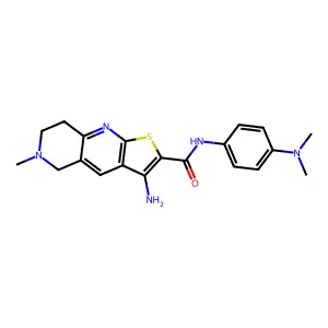 3-amino-N-[4-(dimethylamino)phenyl]-6-methyl-5,6,7,8-tetrahydrothieno[2,3-b][1,6]naphthyridine-2-carboxamide structure