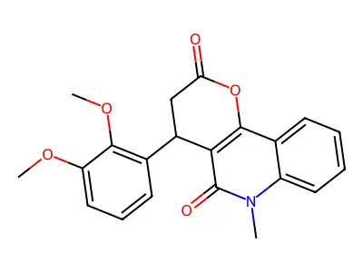 4-(2,3-Dimethoxyphenyl)-6-methyl-3,4-dihydropyrano[3,2-c]quinoline-2,5-dione structure