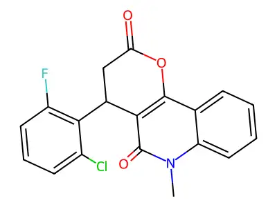 4-(2-Chloro-6-fluorophenyl)-6-methyl-3,4-dihydropyrano[3,2-c]quinoline-2,5-dione structure