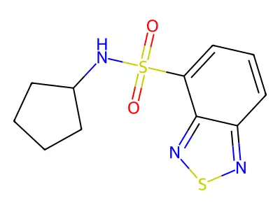 N-cyclopentyl-2,1,3-benzothiadiazole-4-sulfonamide structure