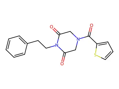 1-Phenethyl-4-(thiophene-2-carbonyl)piperazine-2,6-dione structure