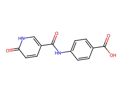 4-[[(1,6-Dihydro-6-oxo-3-pyridinyl)carbonyl]amino]benzoic acid structure