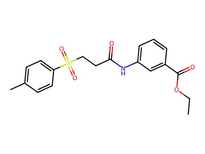 Ethyl 3-[[3-[(4-methylphenyl)sulfonyl]-1-oxopropyl]amino]benzoate structure