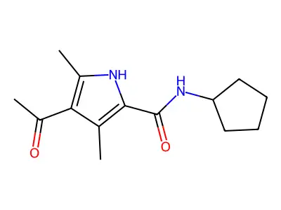 1H-Pyrrole-2-carboxamide, 4-acetyl-N-cyclopentyl-3,5-dimethyl- structure