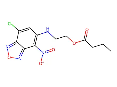 2-[(7-Chloro-4-nitro-2,1,3-benzoxadiazol-5-yl)amino]ethyl butyrate structure