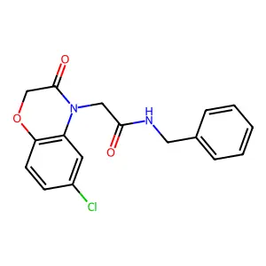 N-benzyl-2-(6-chloro-3-oxo-1,4-benzoxazin-4-yl)acetamide structure