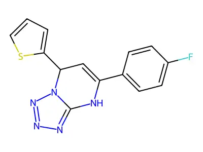 5-(4-Fluorophenyl)-7-(thiophen-2-yl)-4,7-dihydrotetrazolo[1,5-a]pyrimidine structure