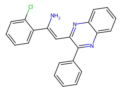Benzenemethanamine,2-chloro-A-[(3-phenyl-2-quinoxalinyl)methylene]- structure