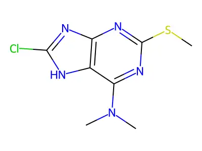 8-chloro-N,N-dimethyl-2-methylsulfanyl-7H-purin-6-amine structure