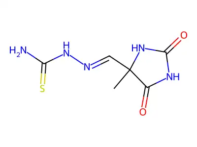 Hydrazinecarbothioamide,2-[(4-methyl-2,5-dioxo-4-imidazolidinyl)methylene]- structure