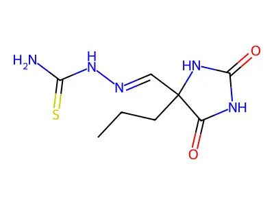 Hydrazinecarbothioamide,2-[(2,5-dioxo-4-propyl-4-imidazolidinyl)methylene]- structure