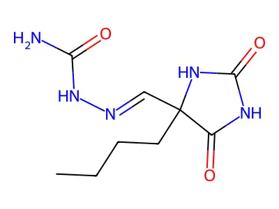 Hydrazinecarboxamide,2-[(4-butyl-2,5-dioxo-4-imidazolidinyl)methylene]- structure